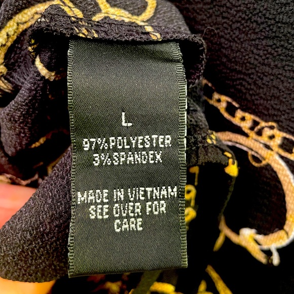 ALYX Ladies black gold wrap blouse L - Picture 4 of 6